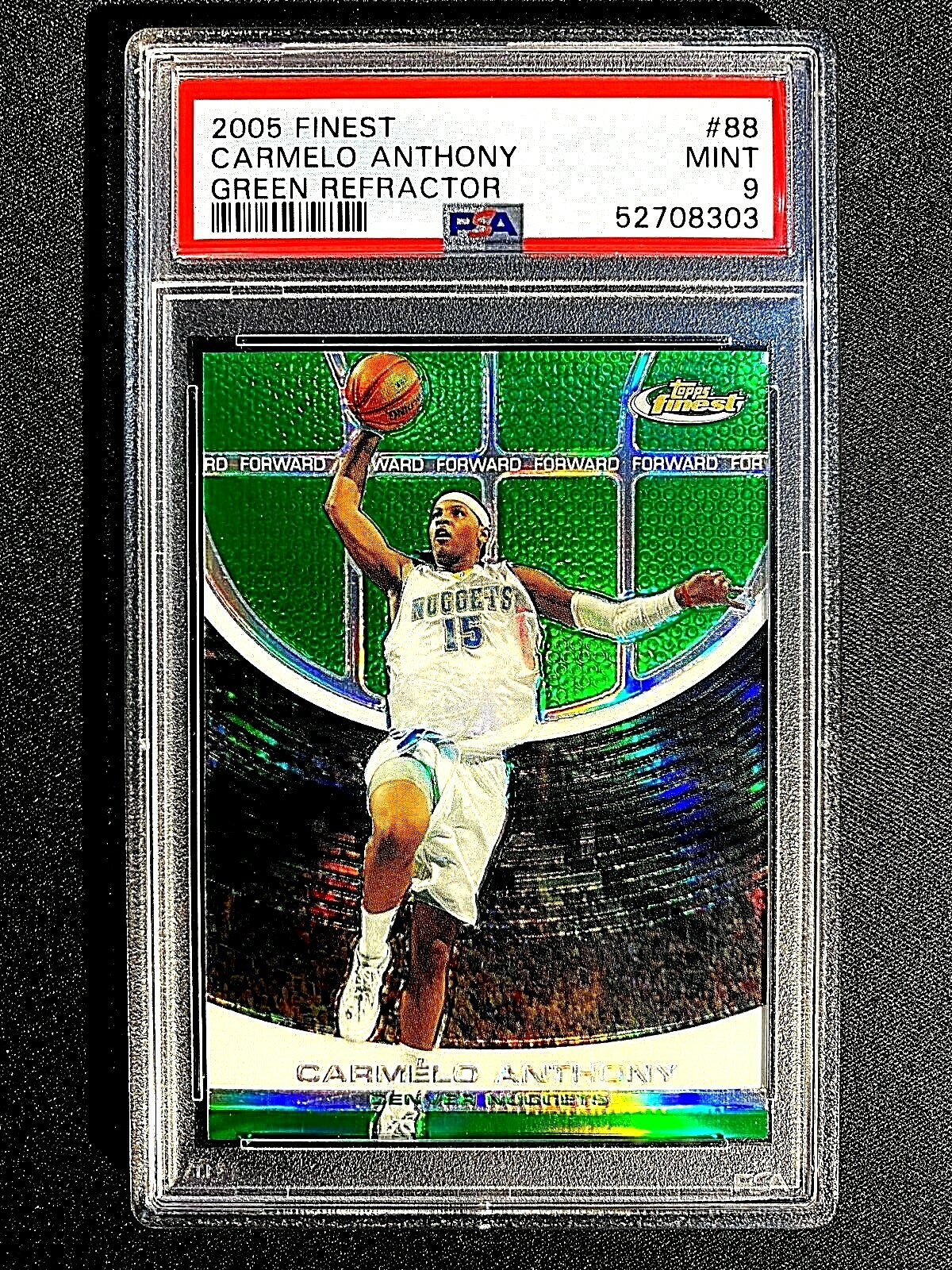 CARMELO ANTHONY 2005 #88 TOPPS FINEST GREEN REFRACTOR SP /89