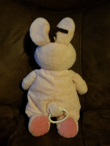 Child of Mine Carters Pink Bunny Rabbit Flowers Musical Crib Pull Toy baby lovey