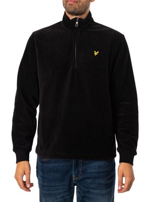 Мужская флисовая куртка с молнией на четверть Lyle & Scott, черная