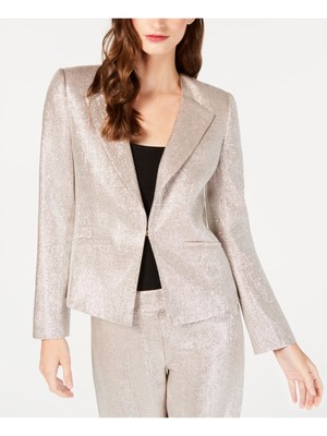 

RACHEL ZOE Womens Silver Metallic Wear To Work Suit Jacket, Серебряный, R19J90