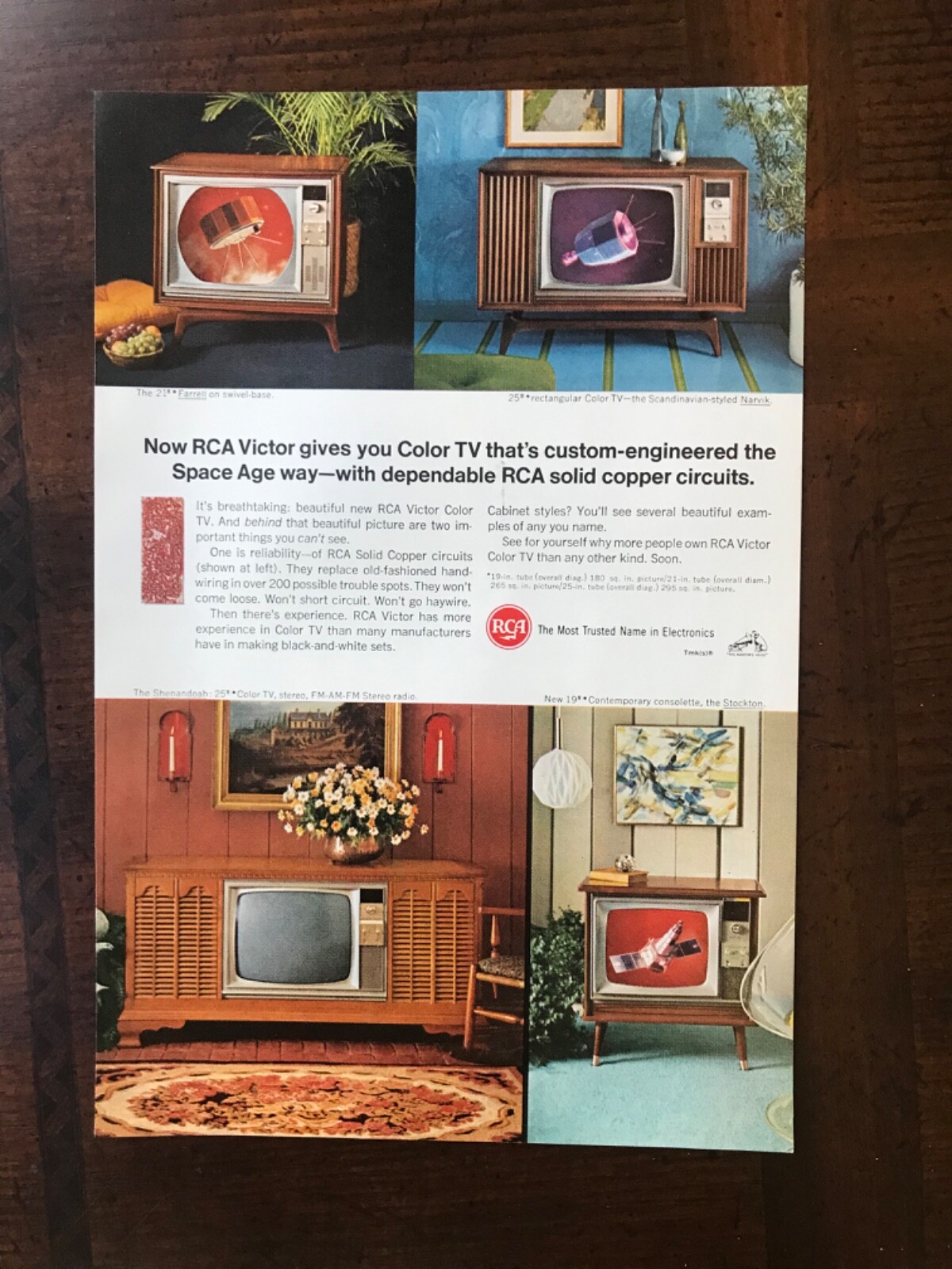 1966 vintage original print ad RCA Color Television Sets | eBay