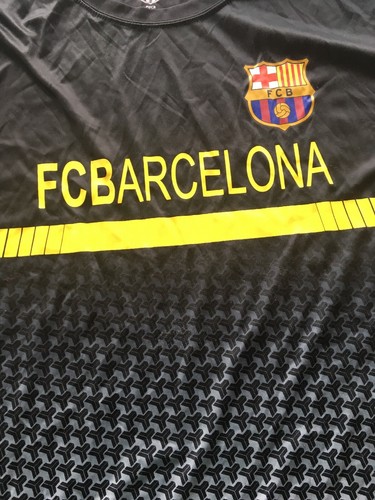 fc barcelona Jersey Black Yellow Size XL Adult. Soccer Football Poly