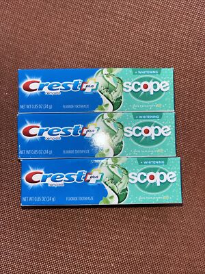 3 New Crest Complete Multi-Benefit Fluoride Toothpaste Whitening + Scope-Travel
