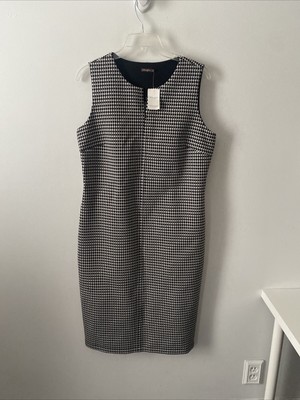 J.Mclaughlin Anika Catalina Cloth Midi Dress Sz L Black Taupe Elsinore Glenn