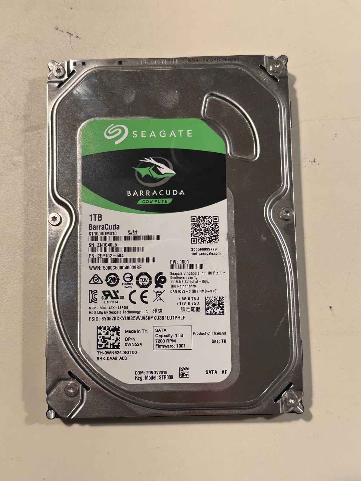 Seagate 1TB BarraCuda SATA Internal Hard com: Drive HDD