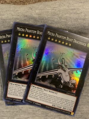 3x Mecha Phantom Beast Dracossack 1st Edition Super Rare RA03-EN039 Yu-Gi-Oh!