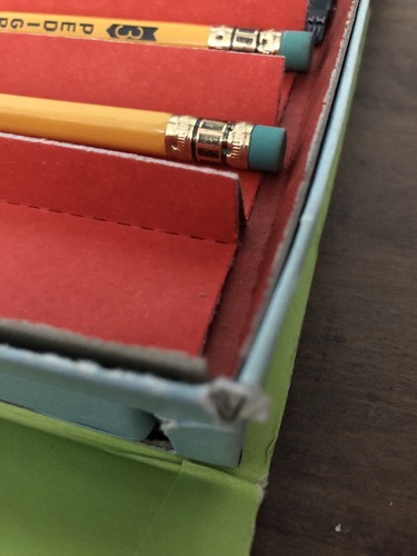 Vintage Empire Pencil Case Empire School Box with pencils and ruler