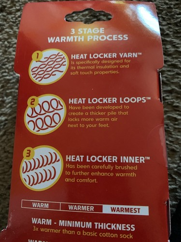 Heat Lockers Black Socks NEW Men 7-12/Women 8-13