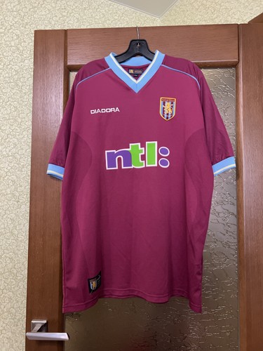 【正規品】Aston Villa アストンヴィラ DIADORA RARE ASTON VILLA ENGLAND 2001/2002 HOME SOCCER SHIRT JERSEY