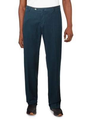 Мужские чино-брюки TORIN OPIFICIO из бирюзового цвета с плоской передней частью и прямыми штанинами-стрейч 50