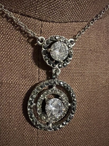 Vintage NY Signed double Halo Necklace