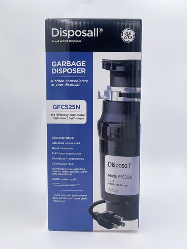 GE 1/2 Horsepower Continuous Feed Garbage Disposer Corded Disposall GFC525N 🇺🇸