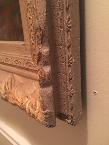 Large Oil Painting On Canvas Vase And Fruit Ornate Custom Frame R. Westey