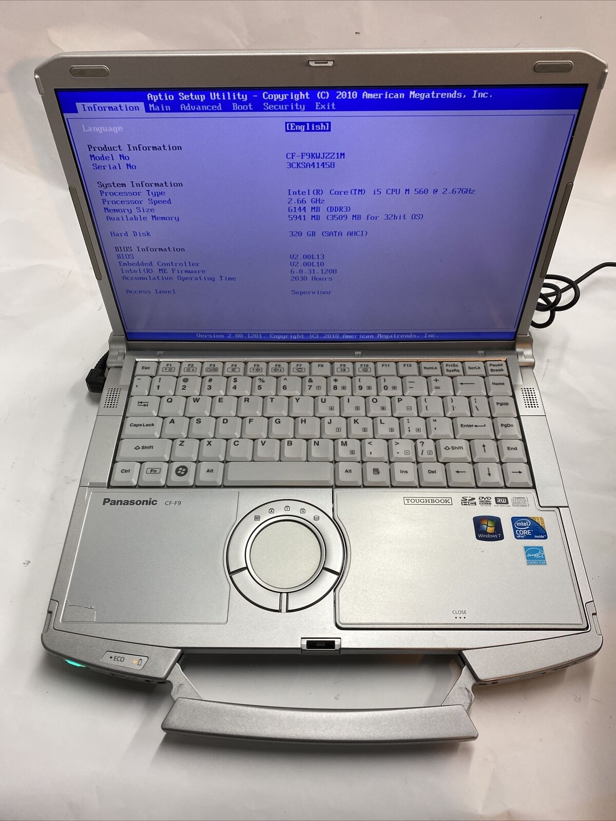 PANASONIC TOUGHBOOK CF-F9 I5-560M 320 GB HD, 4GB RAM, DVDR PANASONIC TOUGHBOOK CF-F9 I5-560M 320 GB HD, 4GB RAM, DVDR