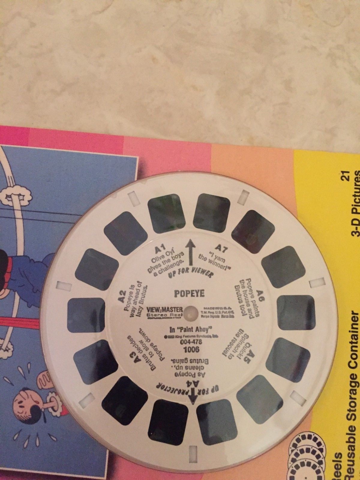 NEW 1982 Carded Sealed 3 Reels View-Master 3-D  Popeye Cartoon Favorites