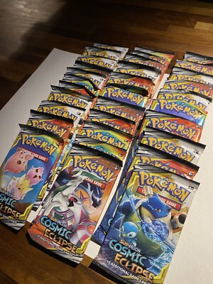 32 Count Pokemon TCG Sun & Moon Cosmic Eclipse Booster Packs