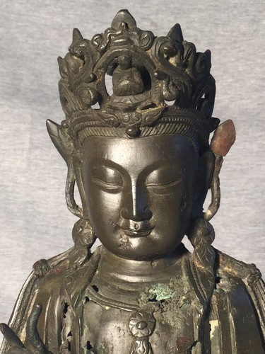 Chinese Bronze Statue Of Buddha from Ming dynasty 明代铜药师