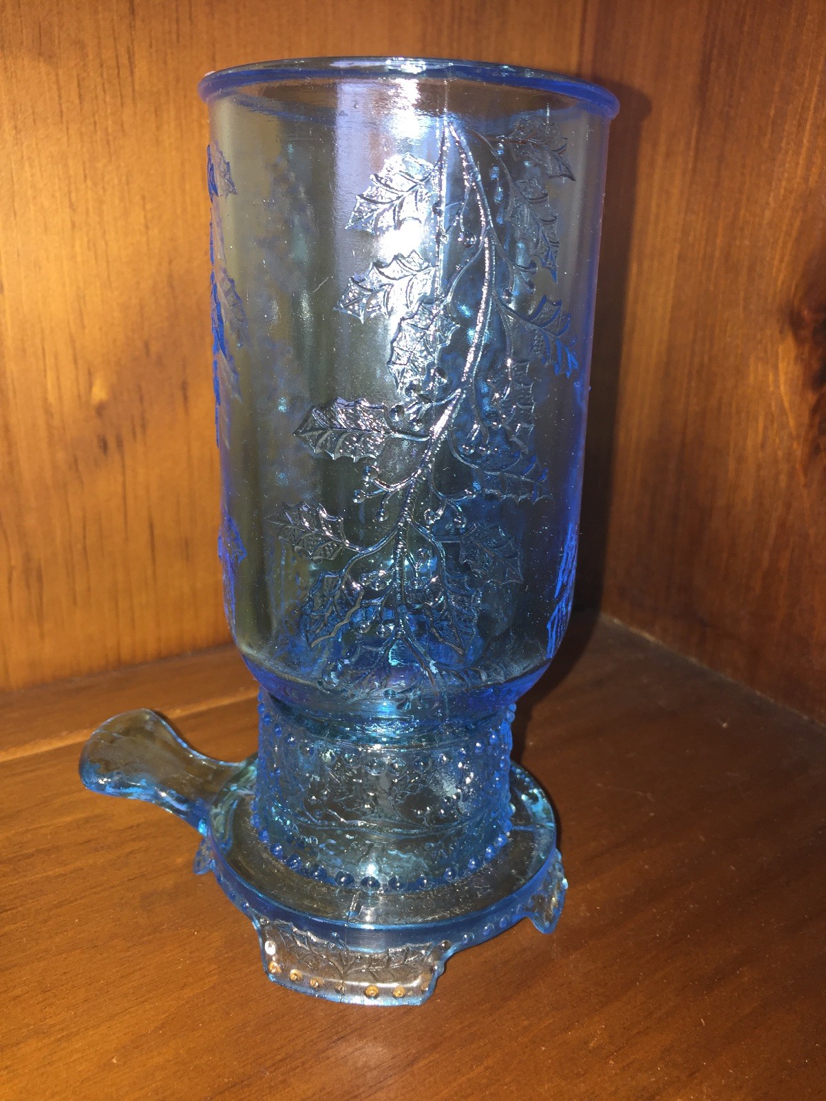 Antique Aqua Marine Sea Ocean Blue FAIRY LIGHT Leaf & Vine RARE FIND ? 5/5 ??m17