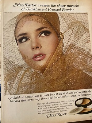 Max Factor UltraLucent Pressed Powder, Full Page Vintage Large Format Print Ad