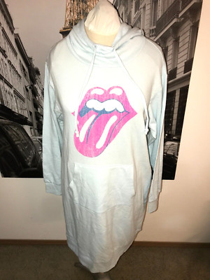 TORRID NWT LIGHT BLUE ROO HOODIE SWEATSHIRT DRESS ROLLING STONES SIZE 2X (18/20)