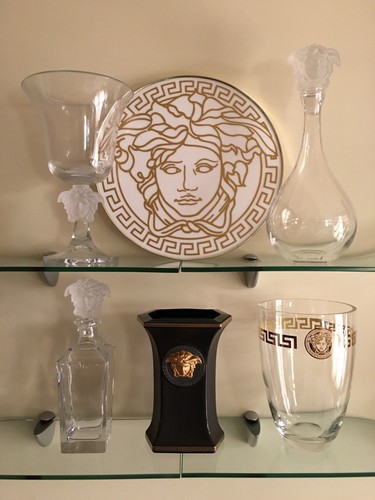 CUSTOM MADE VERSACE MEDUSA SIGNATURE GOLD WHITE COMBINATION STORE DISPLAY SIGN