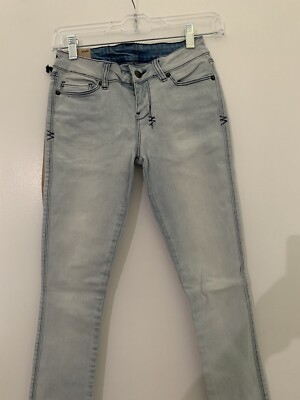 Ksubi Skinny Pins Rob Blue Low Rise Super Stretch Slim Jeans Size 24 NWT
