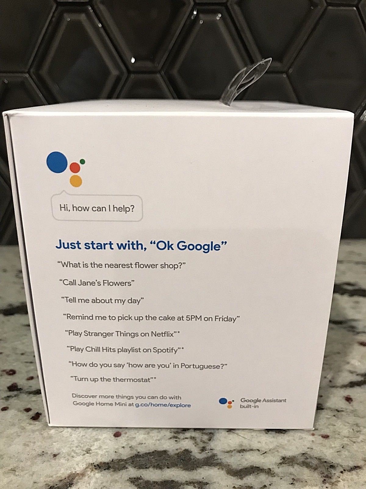 Google Home Mini Smart Home Assistant Small Speaker - Charcoal - New in Box