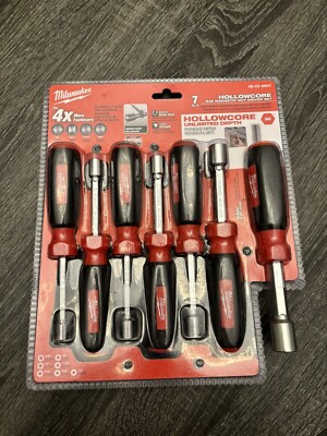 Milwaukee 48-22-2507 7 PC Magnetic Hollow Core SAE Nut Driver Set