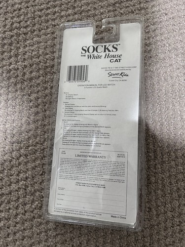 New SOCKS THE WHITE HOUSE CAT LCD Watch Sealed 1993 President Clinton