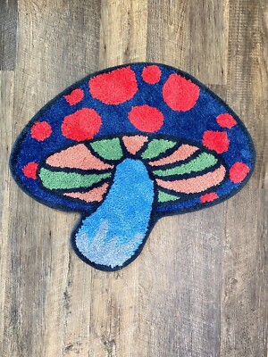 Colorful Mushroom Rug Non Slip Bathmat 29  x 24.5 