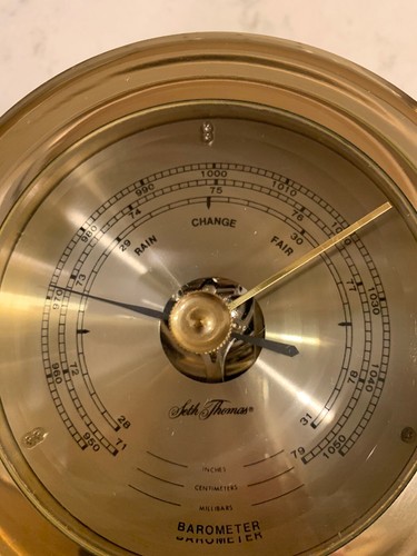 Seth Thomas Barometer Brass Charleston No 1056 EUC