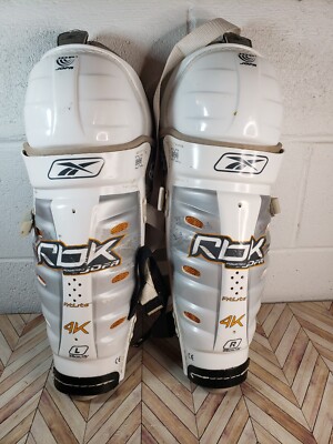 RBK 4K Jofa Size 38cm/15'' Shin Pads Hyper X FitLite NHL White Series 