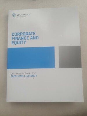 CFA Level 1 2020 Vol 4 Corporate Finance and Equity. New and unused.
