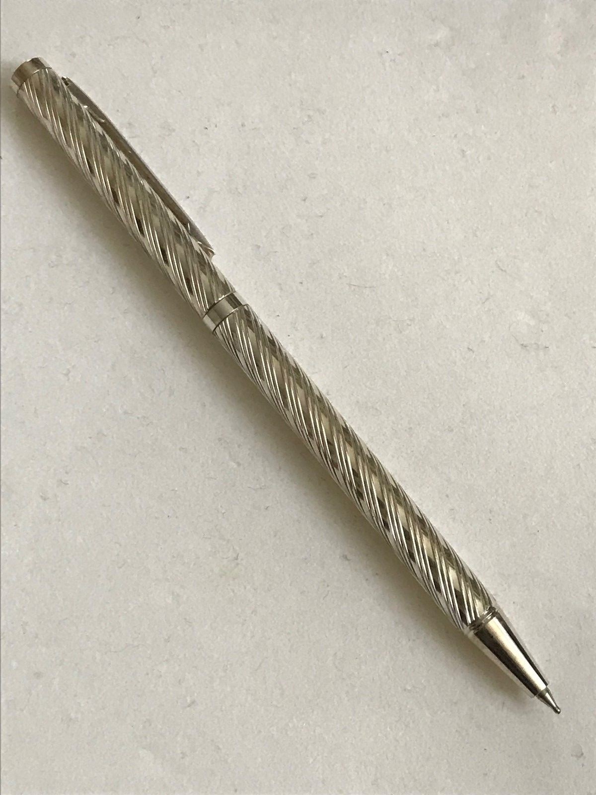 Slim Elegant Solid .925 Sterling Silver/Vermeil Pen,Ballpoint,Twist,1 Refill,NIB