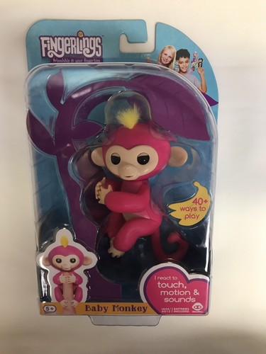 Fingerlings Baby Monkey Pink Bella, Black Finn, Turquoise Zoe Lot Of 3 WowWee
