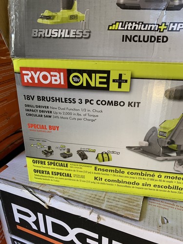 Ryobi 18v Brushless 3 Piece Combo Set (drill/driver, Impact, And Circular Saw)