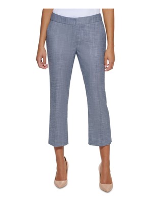 CALVIN KLEIN Женские синие укороченные брюки на работу Прямые брюки Petites 6P