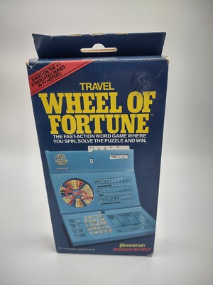 PRESSMAN Games to Go Travel Wheel of Fortune Game.  New, Complete with Box! 1988