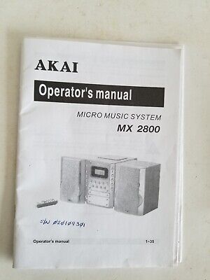 AKAI MX-2800 Mini Micro Stereo System GENUINE Operators Manual