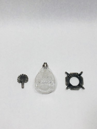 ABC Dist. Vtg Glass Perfume Bottle w/Orig. Metal  Stand Stopper