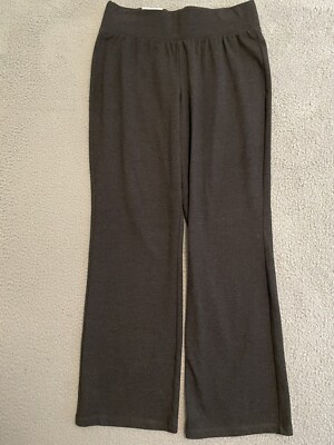 Croft Barrow Womens M Easy Knit The Pant  Bootcut Mid Rise Pull On Black