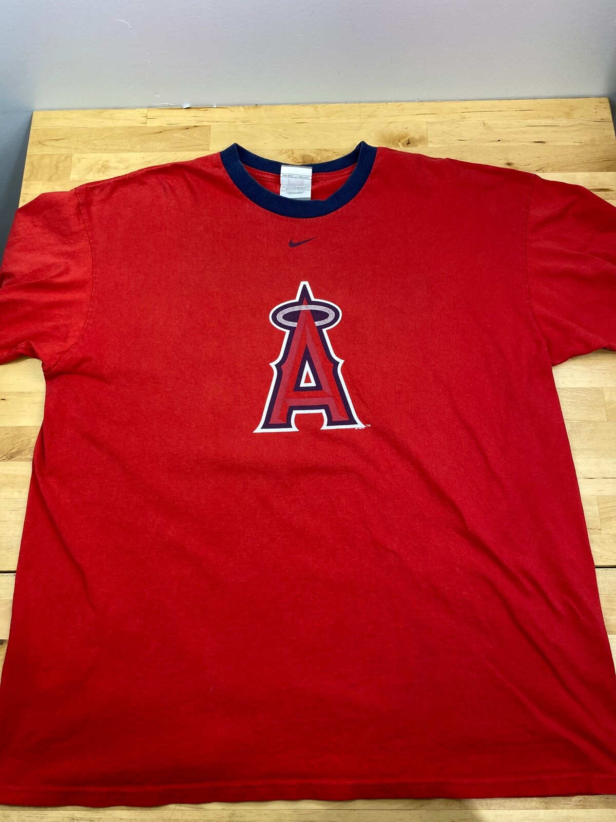 MLB Anaheim / Los Angeles Angeles Logo Embroider Red T Shirt