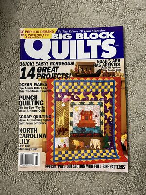 Big Block Quilts Magazine 1996 - Noah s Ark, Surf s Up Amish, Flower Of Spring