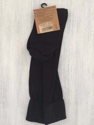NWT 1 Pair Amelia's Organic Cotton Knee High Socks Black Made in USA 4-10