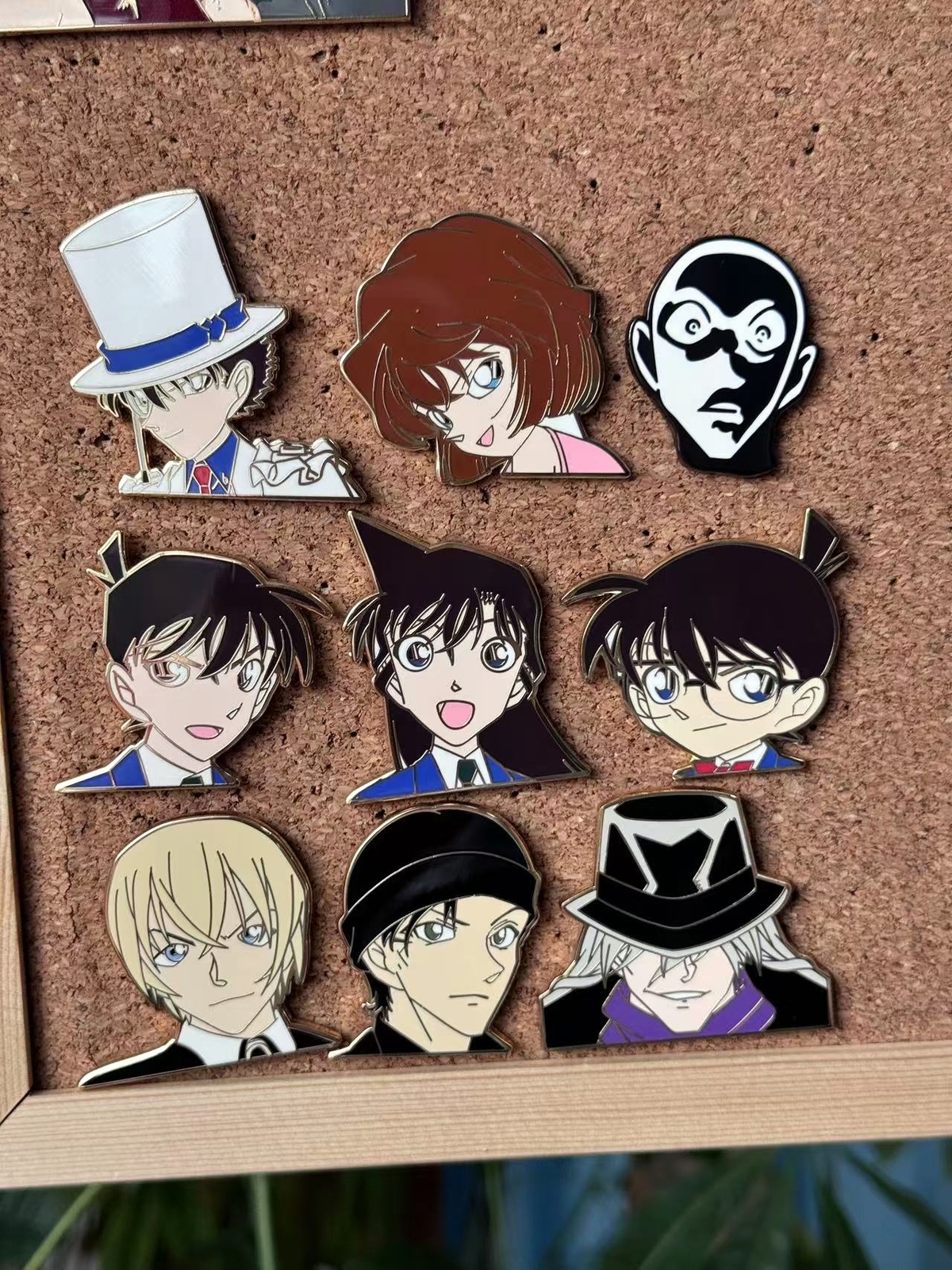 SET OF 9 Case Closed / Detective Conan Characters Enamel Pin Metal