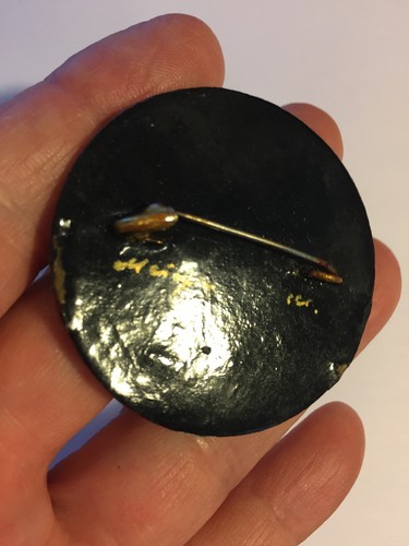 Vintage Black Lacquer Skull Head Lightening Pin Grateful Dead