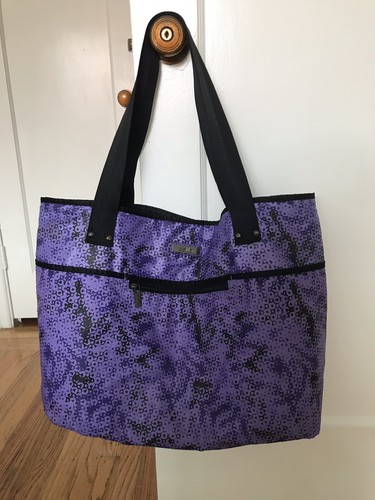 Zella Fitness Bag - Large - Reversible Quilted Black & Purple