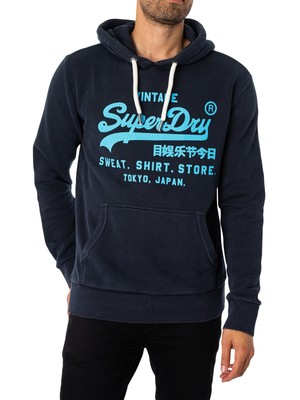 

Мужской неоновый пуловер с капюшоном Superdry, синий
