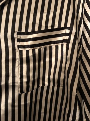 Sleep Pajama Set, Mayfair, Womens(XL) Black/White Stripe New