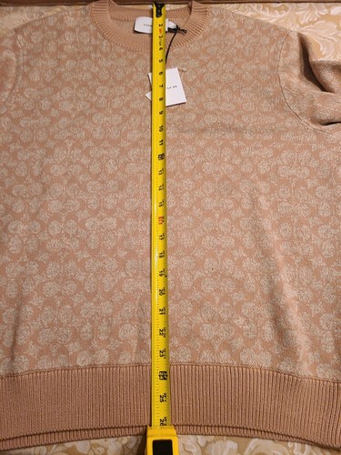 Pre-owned Coach Limited Edition  Logo Men Sweater Large Cotton Blend Authentic In Brown
